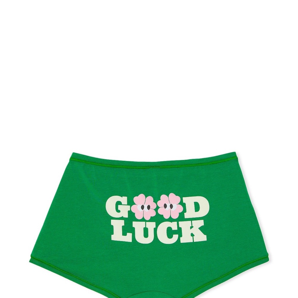 NIB VS PINK Green 'Good Luck' BoyShort